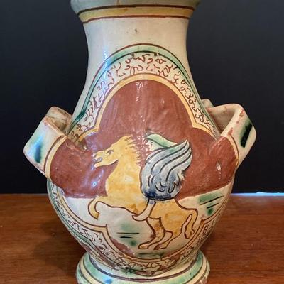Mid 1900’s Vintage Terra-Cotta Hand painted Italian Pottery 