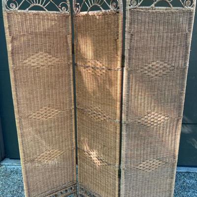 Vintage Rattan Room Divider