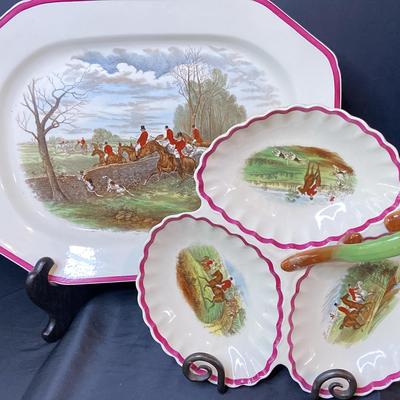 Vintage Copeland Spode England Red Rim Service Ware