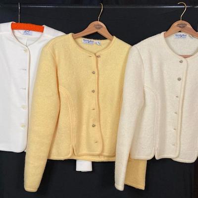 Vintage Carroll Reed 100% Wool Ski Sweaters (Size 14) And Koret Made In USA Jacket