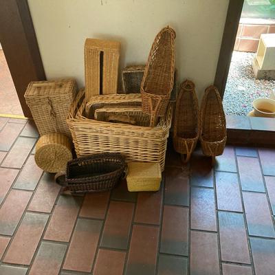 Vintage Hand Woven Wicker And Rattan Baskets