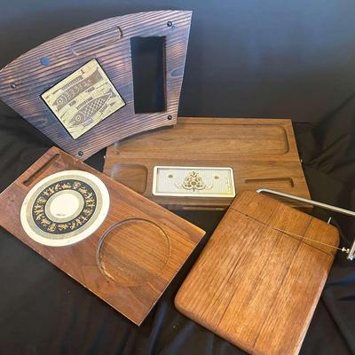 Vintage Collapsible George Briard Charcuterie Board With Teak Cheese Slicing Board And More 