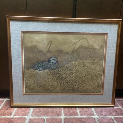 Framed & Matted Duck Print “Windswept” By Yvonne Davis