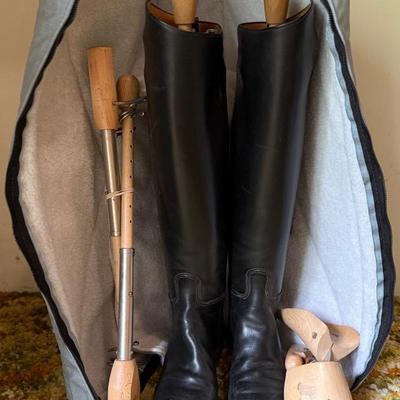 Dehner Omaha Riding Boots With On Course Case And Geoha Wooden Stretchers (Size 8/9)