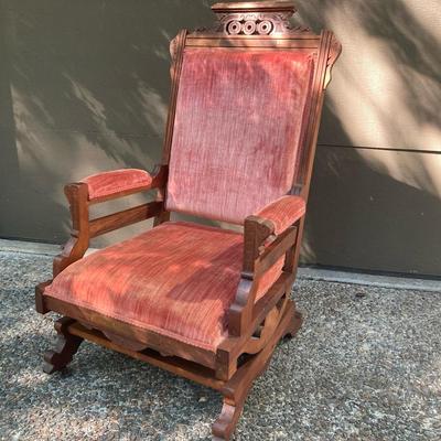 Antique Victorian Oak Platform Rocker