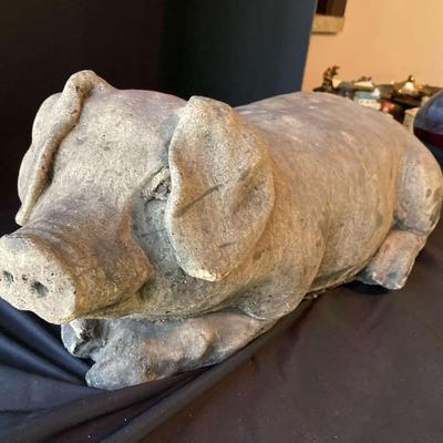 1960's Vintage English Stone Garden Pig