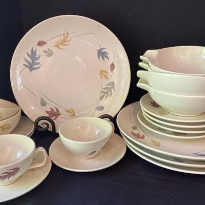 Vintage Fransican Autumn Leaves Service For Four 