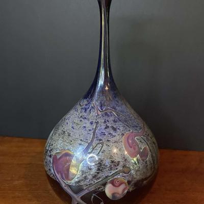 Vintage Peter Vanderlaan Art Glass Vase