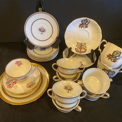 Six Antique Alfred Meakin Teacups With Eight Saucers And More