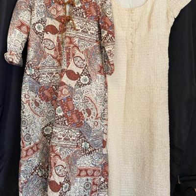 Vintage Handmade Dresses With Linen Like Fabric (Fits Like Size Large)