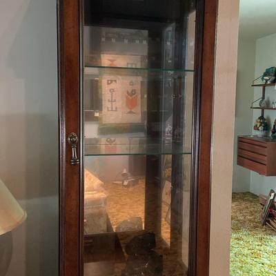 Vintage Mahogany And Glass Illuminating Display Cabinet
