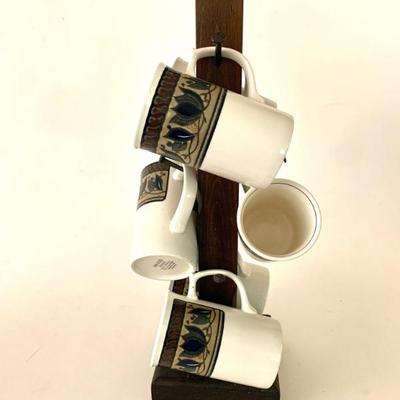 Set of 6 Mikasa Intaglio Arabella stone mugs