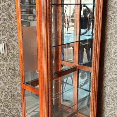 Large Wooden Curio Cabinet 
