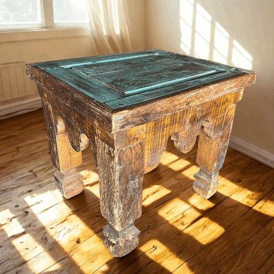 Antique Wooden Western End Table 