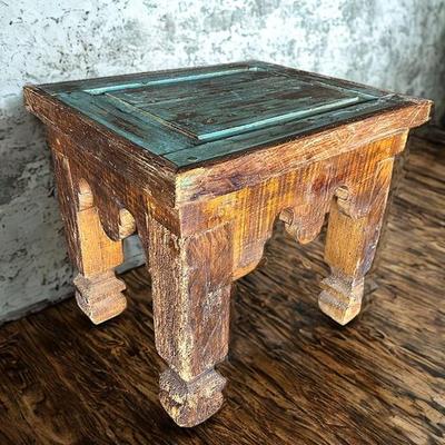Antique Wooden Western End Table 