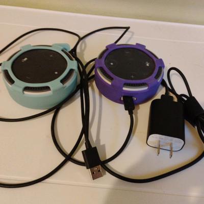 2 Amazon Alexa's With Protectors And Cords