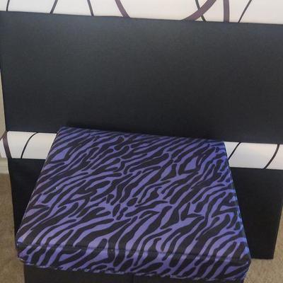 Three “Folding Chair” Storage Ottomans - 2 Rectangular and One Cube