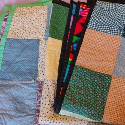 Two Lap/Baby Doble Sided Patchwork/Floral and Heart Quilts
