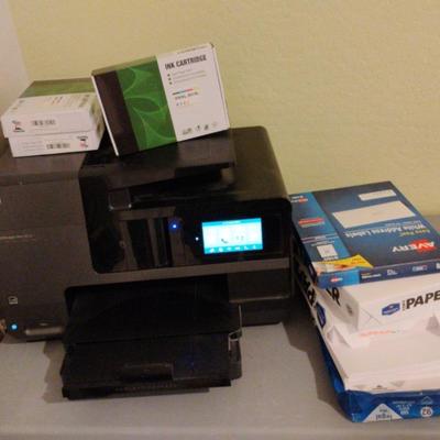 HP Office Jet Pro 8620 Copier with Ink, Labels, and Paper