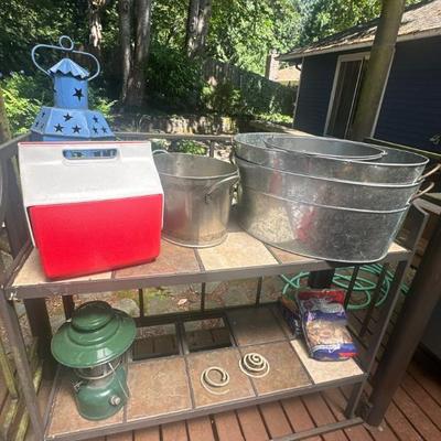 Cooler & metal buckets