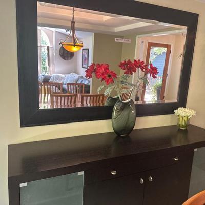 Dan Bergsma vase & Wall mirror - 71" L x 43" W x 1" D