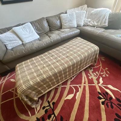 Sectional couch & storage ottoman