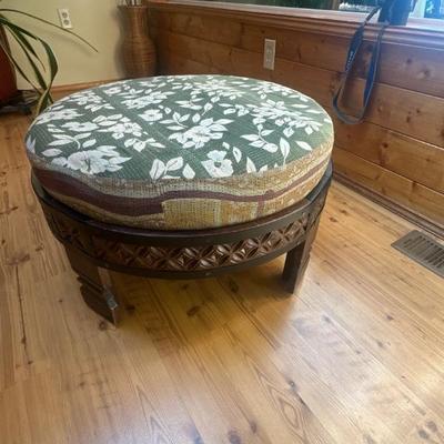 Indian hand-made Chakki ottoman