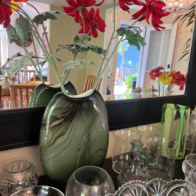 Dan Bergsma vase & Wall mirror - 71" L x 43" W x 1" D