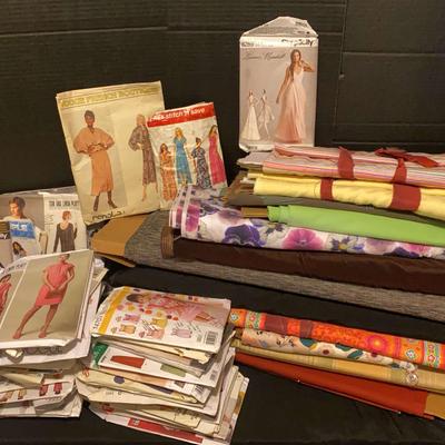 Vintage Sewing Patterns and Fabric Yardage Collection