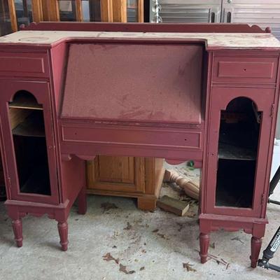 Vintage Secretary Desk with Storage Towers
