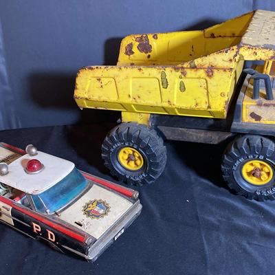 Vintage Toy Tonka Dump Truck & Highway Patrol Police Car