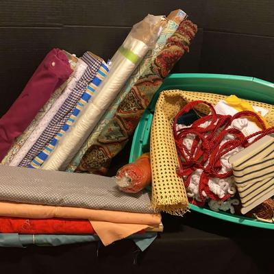Large Fabric & Trim Collection with Bolts, Ribbons & Tassels