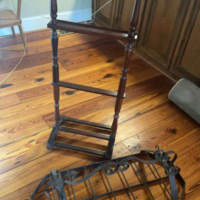 Gentleman’s Valet Stand & Wrought Iron Wall Rack