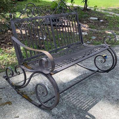 Outdoor Metal Rocking Bench