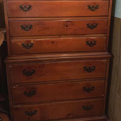 Dixie Tall Chest of Drawers with Carved Trim