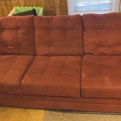 Red Microfiber Sofa