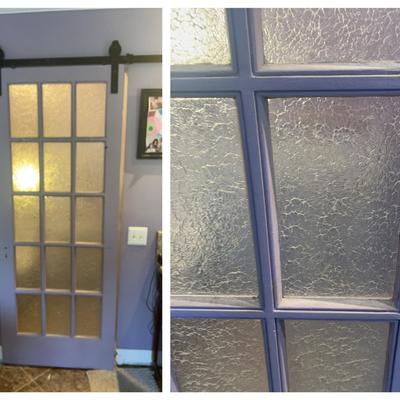 Frosted Glass Pane Barn Door with Hardware