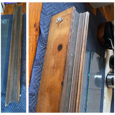 Vintage Carved Pine Mantel Shelf