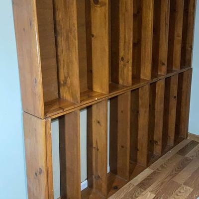Tall Wood Cubby Storage Shelves