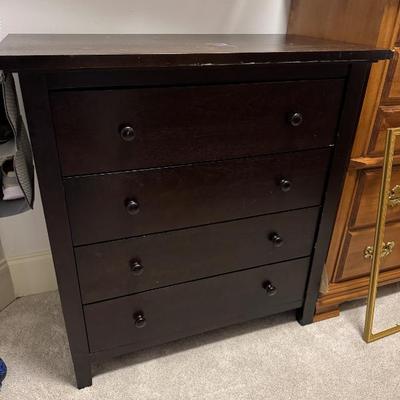 Espresso 4 drawer dresser, $45
