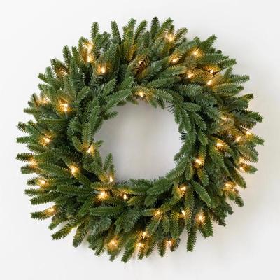 Sale Photo Thumbnail #21: Balsam Hill 32” Christmas wreath with clear LED battery operated lights (6), $75 each