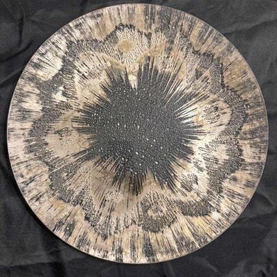 Vintage 60’s Dorothy Thorpe Atomic Splash / Winter Frost 13 1/2” Glass Round Tray