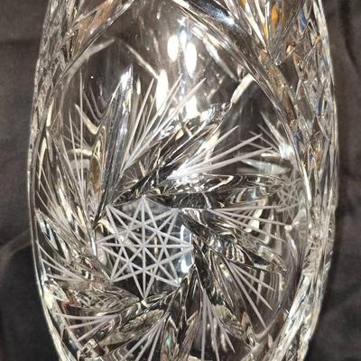 USSR 24% Lead Cut Crystal Handcrafted Russian Vintage Vase