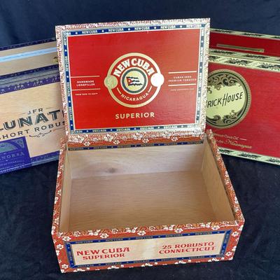 3 Assorted Nicaragua Wooden Cigar Boxs Empty