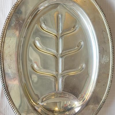 Vintage Friedman Silver Co. Silver Plated, Footed Meat Tray