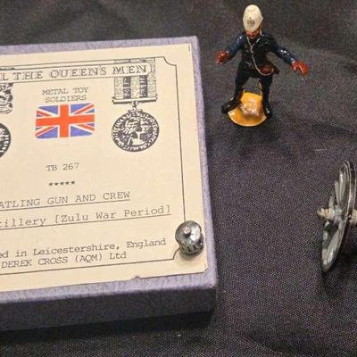 "All The Queen's Men" Metal Toy Soldiers Tb276 Gatling Gun & Crew [ Zulu War Period] by Derek Cross