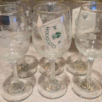 Eamon Irish Crystal Claddagh 6-Piece Wine Glass Set 