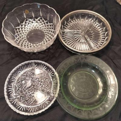 Group Of 4 American Cut 24% Lead Crystal Vintage Bowls And Dishes