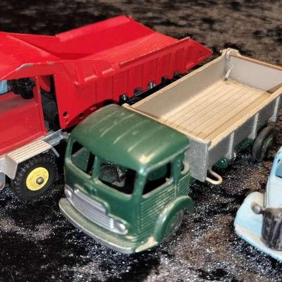 Dinky Vintage Supertoys Foden Dump Truck 959, Simga Cargo 33, & Blue Austin Truck