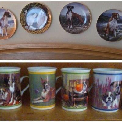 Danbury Mint Boxer 8 Mugs & 8 8" Plates Collection